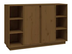 Aparador de madera maciza de pino marrón miel 120x35x80 cm ES73698