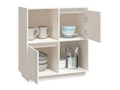 Aparador de madera maciza de pino blanco 74x35x80 cm ES31610