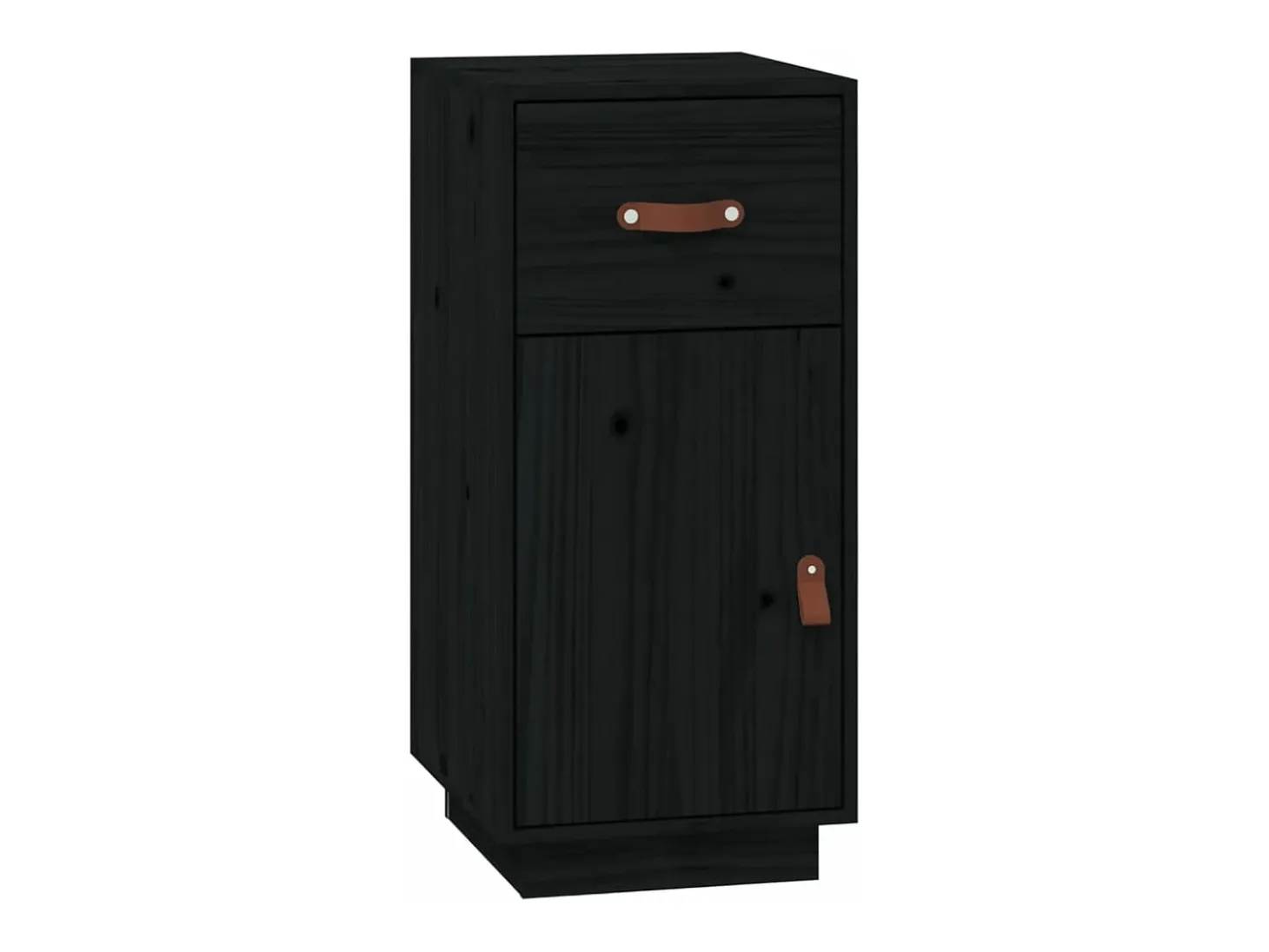 Aparador de madera maciza de pino negro 34x40x75 cm