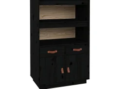 Aparador de madera maciza de pino negro 67x40x108,5 cm ES63060