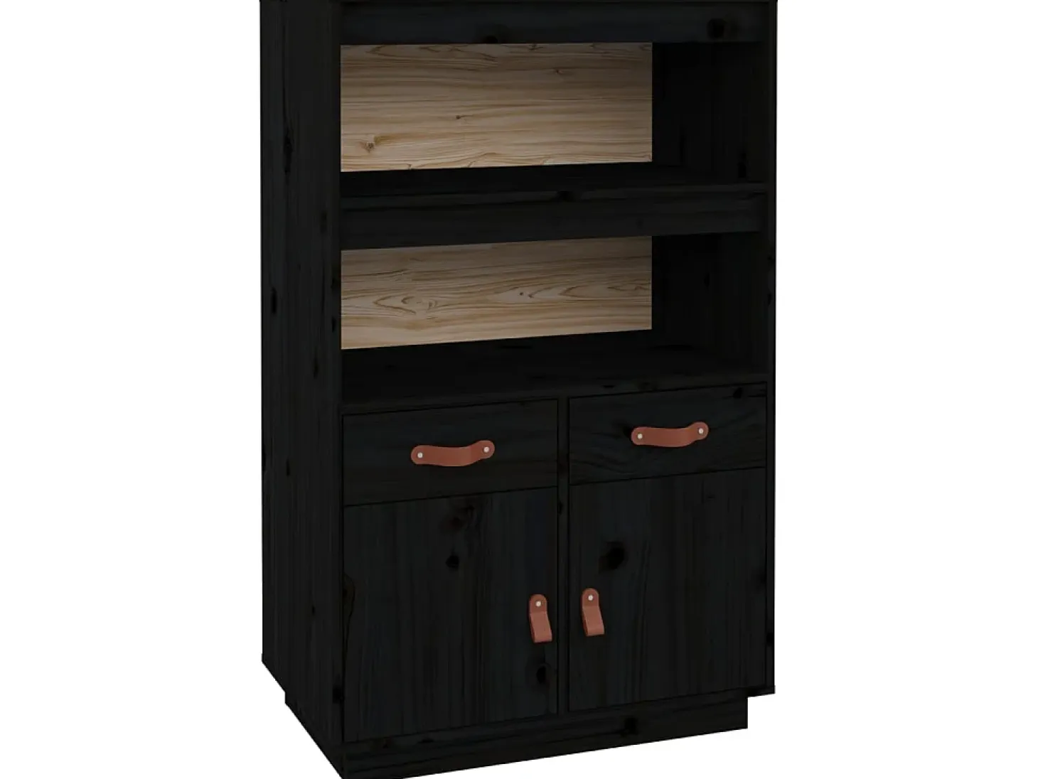 Aparador de madera maciza de pino negro 67x40x108,5 cm ES63060