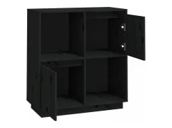 Aparador de madera maciza de pino negro 74x35x80 cm
