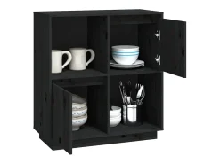 Aparador de madera maciza de pino negro 74x35x80 cm