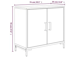 Aparador de madera maciza de pino negro 75x35x70 cm