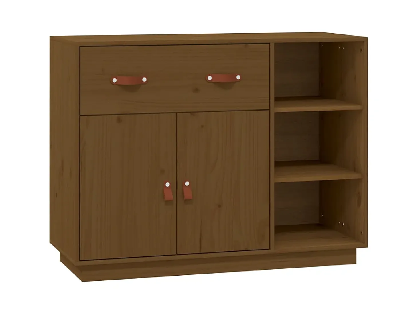 Aparador de madera maciza de pino marrón miel 98,5x40x75 cm ES66945