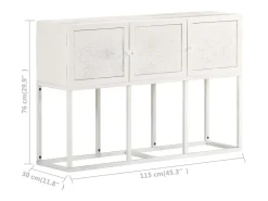 Aparador de madera maciza de mango 115x30x76 cm
