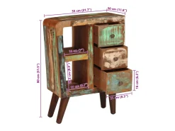 Aparador de madera maciza reciclada 55x30x80 cm