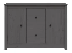 Aparador de madera maciza de pino gris 100x35x74 cm