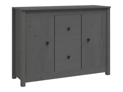 Aparador de madera maciza de pino gris 100x35x74 cm