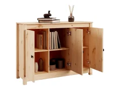 Aparador de madera maciza de pino 110x35x74 cm