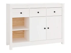 Aparador de madera maciza de pino blanco 100x35x74 cm