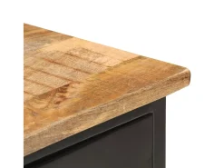 Aparador de madera maciza de mango rugosa y acero 110x30x65 cm ES15567