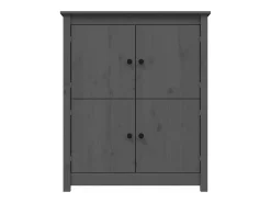 Aparador de madera maciza de pino gris 83x41,5x100 cm