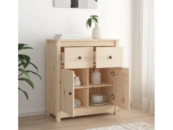 Aparador de madera maciza de pino 70x35x80 cm ES88594
