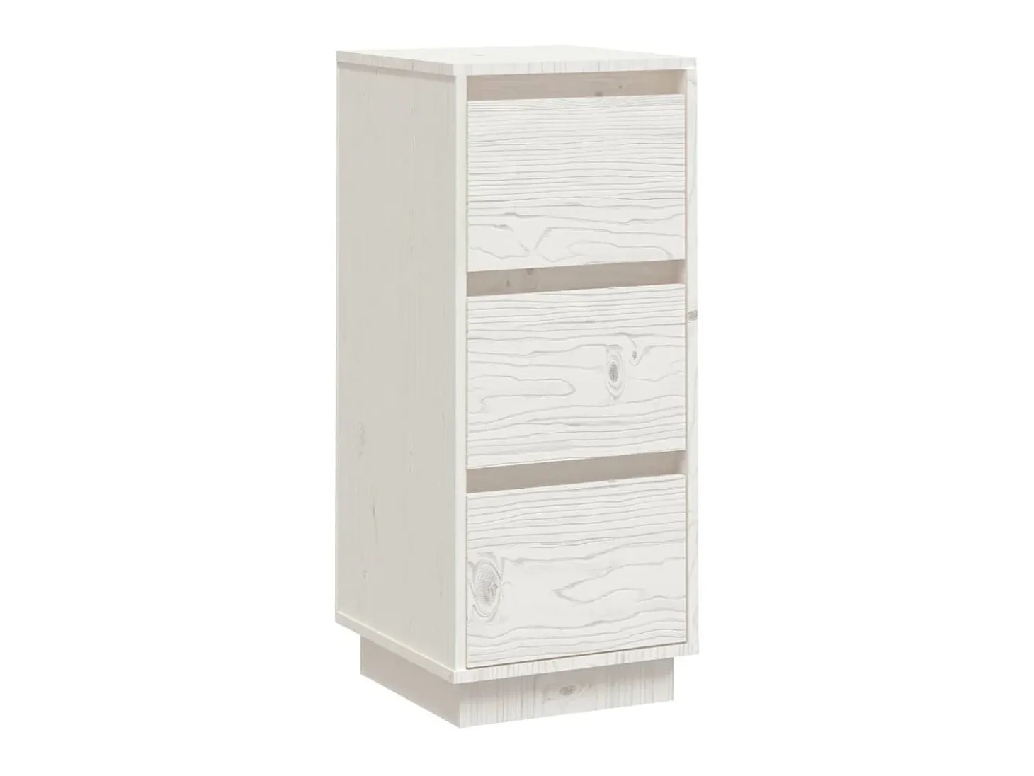 Aparador de madera maciza de pino blanco 32x34x75 cm ES37440