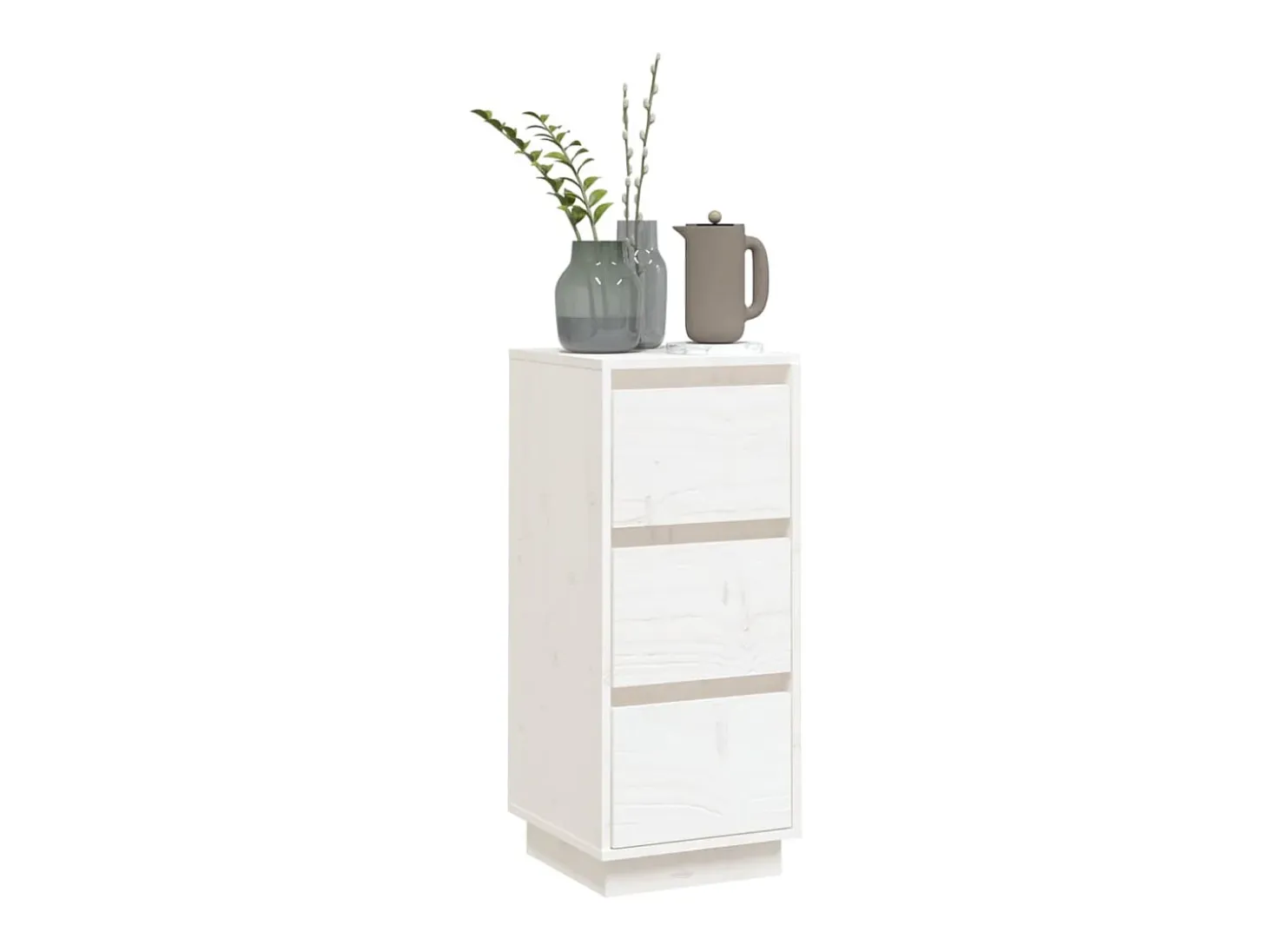 Aparador de madera maciza de pino blanco 32x34x75 cm ES37440