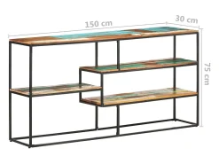 Aparador de madera maciza reciclada 150x30x75 cm
