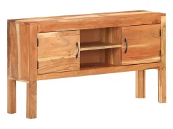Aparador de madera maciza de acacia 116x30x66 cm