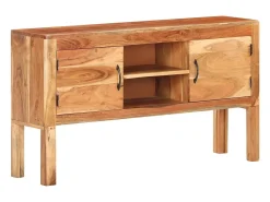 Aparador de madera maciza de acacia 116x30x66 cm