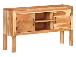 Aparador de madera maciza de acacia 116x30x66 cm
