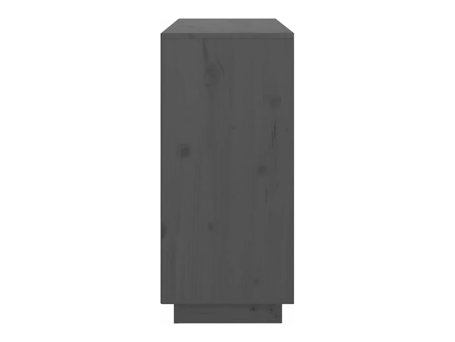 Aparador de madera maciza de pino gris 111x34x75 cm
