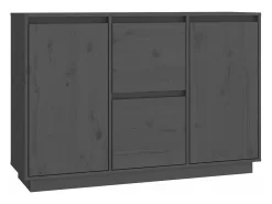 Aparador de madera maciza de pino gris 111x34x75 cm