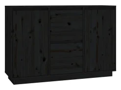 Aparador de madera maciza de pino negro 111x34x75 cm