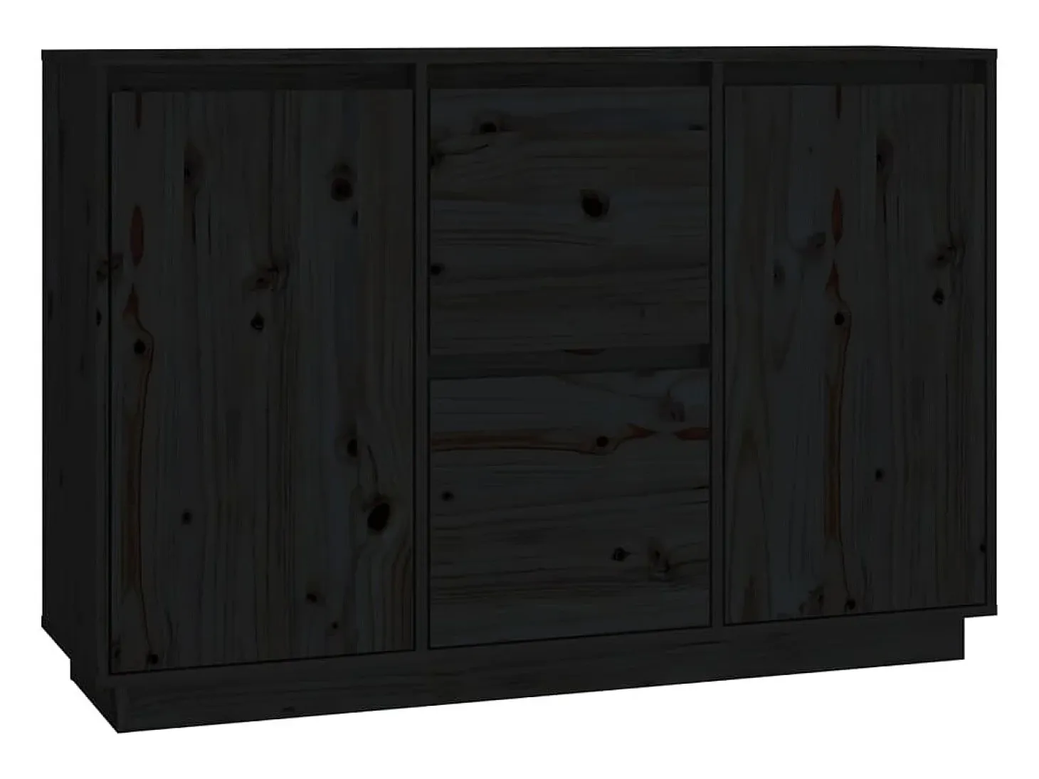 Aparador de madera maciza de pino negro 111x34x75 cm