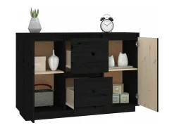 Aparador de madera maciza de pino negro 111x34x75 cm