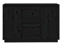 Aparador de madera maciza de pino negro 111x34x75 cm