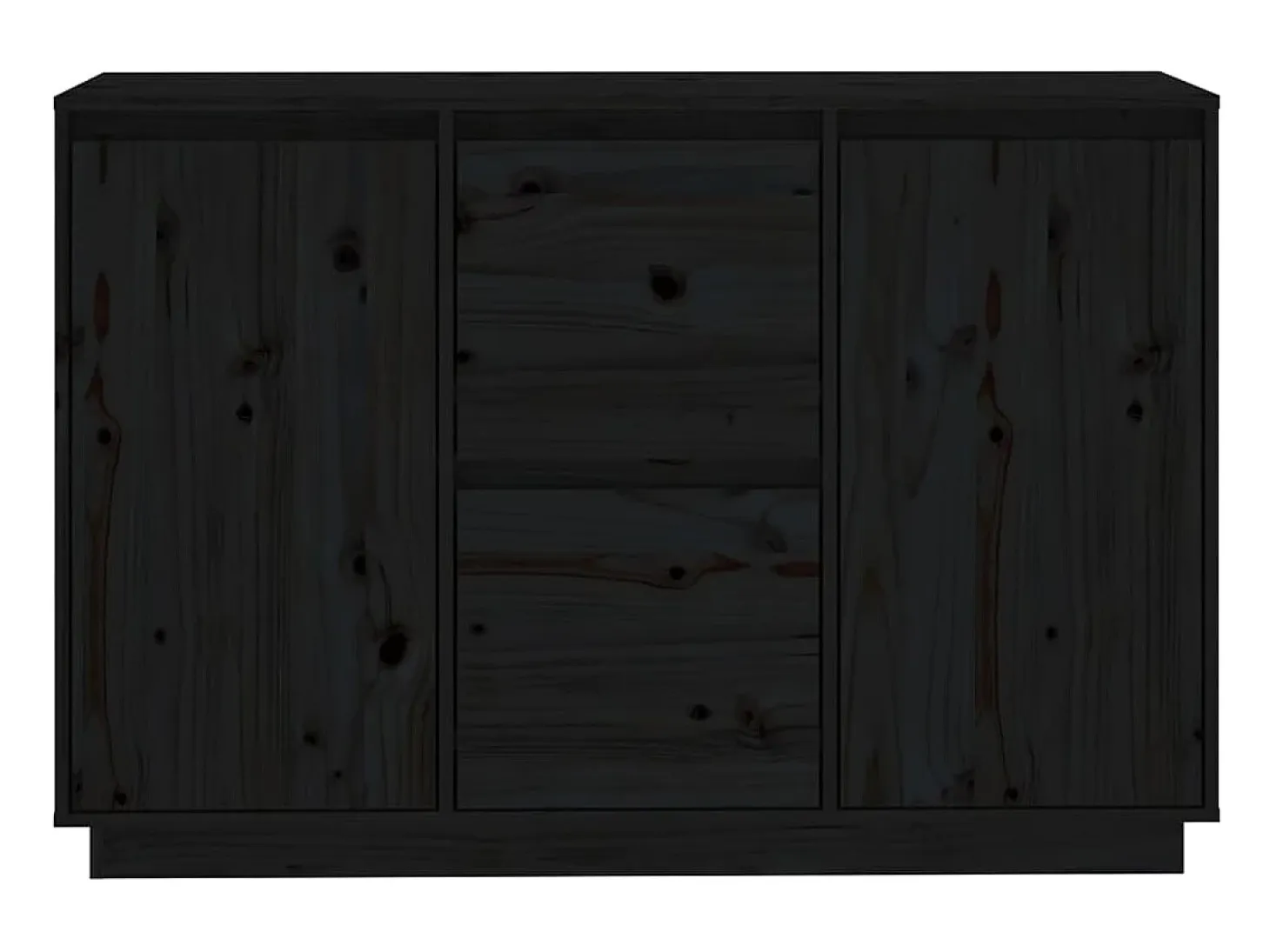 Aparador de madera maciza de pino negro 111x34x75 cm