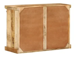Aparador de madera maciza de mango sin tratar 80x30x55 cm