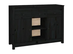 Aparador de madera maciza de pino negro 100x35x74,5 cm ES96980