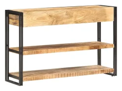 Aparador de madera maciza de mango y rugosa 120x30x75 cm