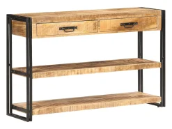 Aparador de madera maciza de mango y rugosa 120x30x75 cm