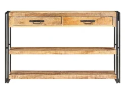 Aparador de madera maciza de mango y rugosa 120x30x75 cm