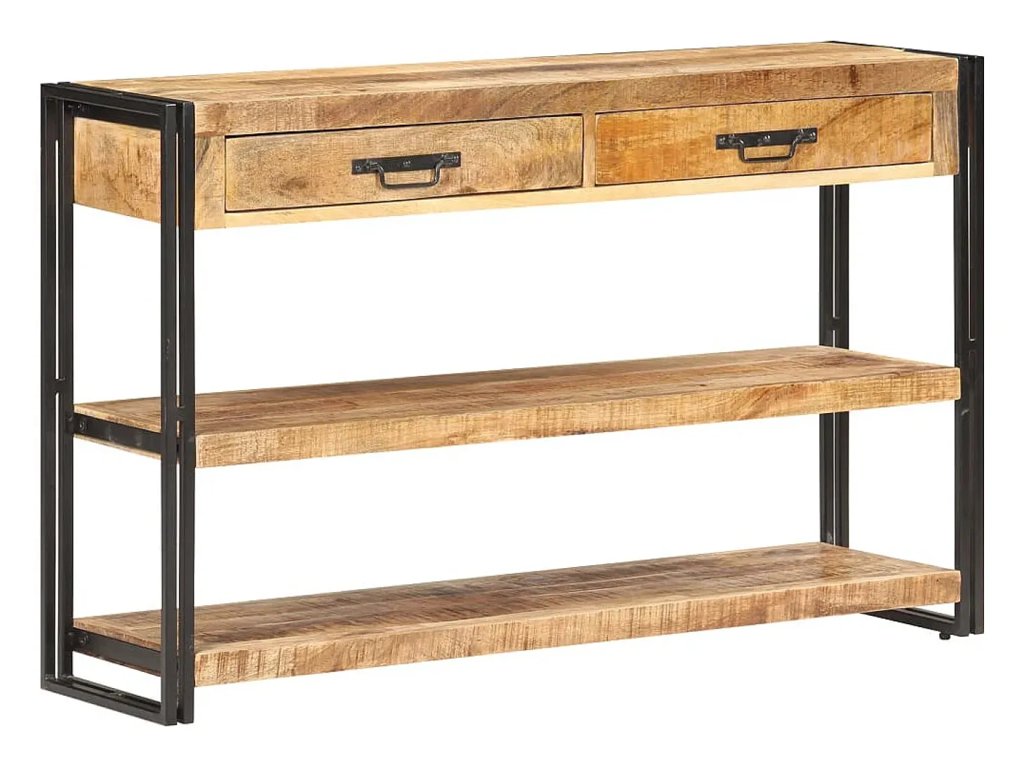 Aparador de madera maciza de mango y rugosa 120x30x75 cm