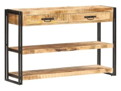 Aparador de madera maciza de mango y rugosa 120x30x75 cm