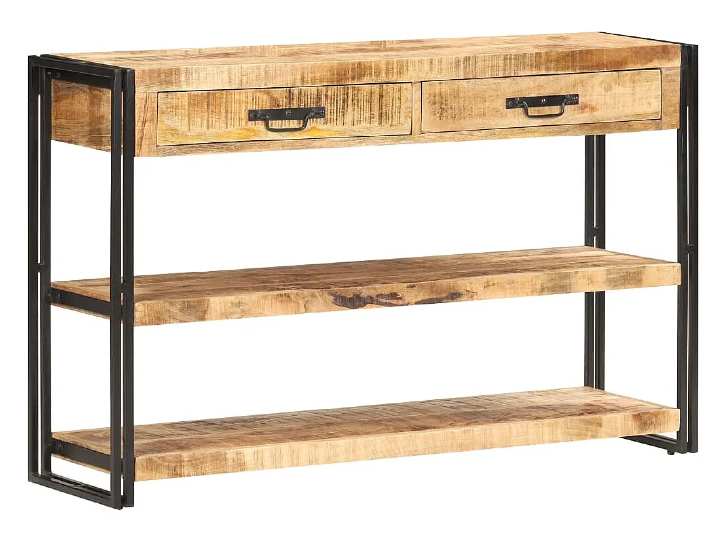 Aparador de madera maciza de mango y rugosa 120x30x75 cm