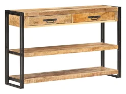 Aparador de madera maciza de mango y rugosa 120x30x75 cm