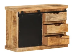 Aparador de madera maciza de mango sin tratar 80x30x55 cm ES22127