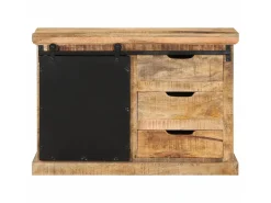 Aparador de madera maciza de mango sin tratar 80x30x55 cm ES22127