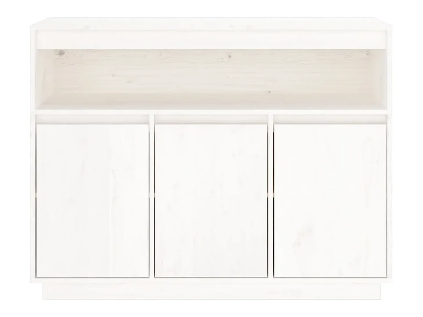 Aparador de madera maciza de pino blanco 104,5x34x80 cm