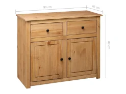 Aparador de madera maciza de pino estilo Panamá 93x40x80 cm