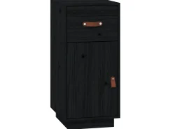 Aparador de madera maciza de pino negro 34x40x75 cm ES29880