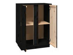 Aparador de madera maciza de pino negro 60x35x80 cm