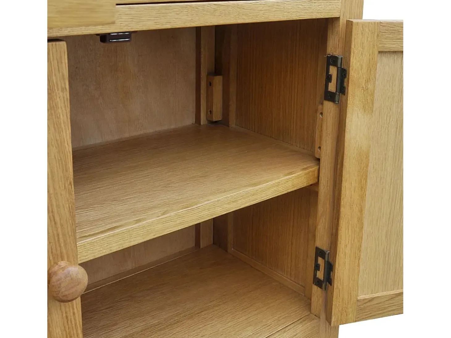 Aparador de madera maciza de roble 90x33,5x83 cm