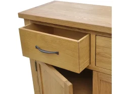 Aparador de madera maciza de roble 90x33,5x83 cm