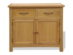 Aparador de madera maciza de roble 90x33,5x83 cm