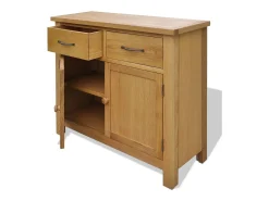 Aparador de madera maciza de roble 90x33,5x83 cm